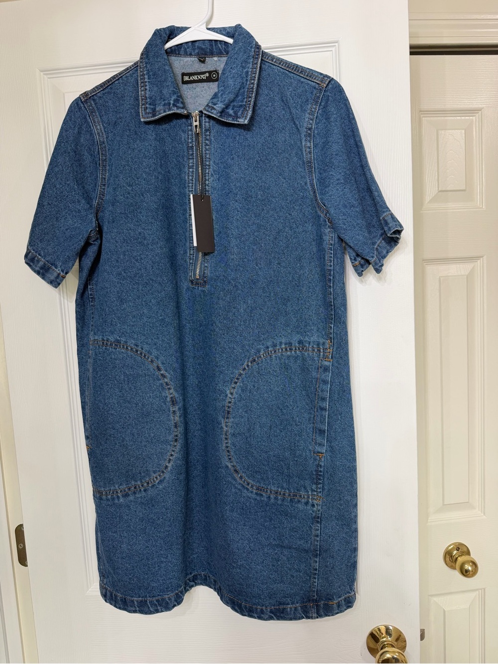 Blank NYC Blue Denim Zip-Up Dress